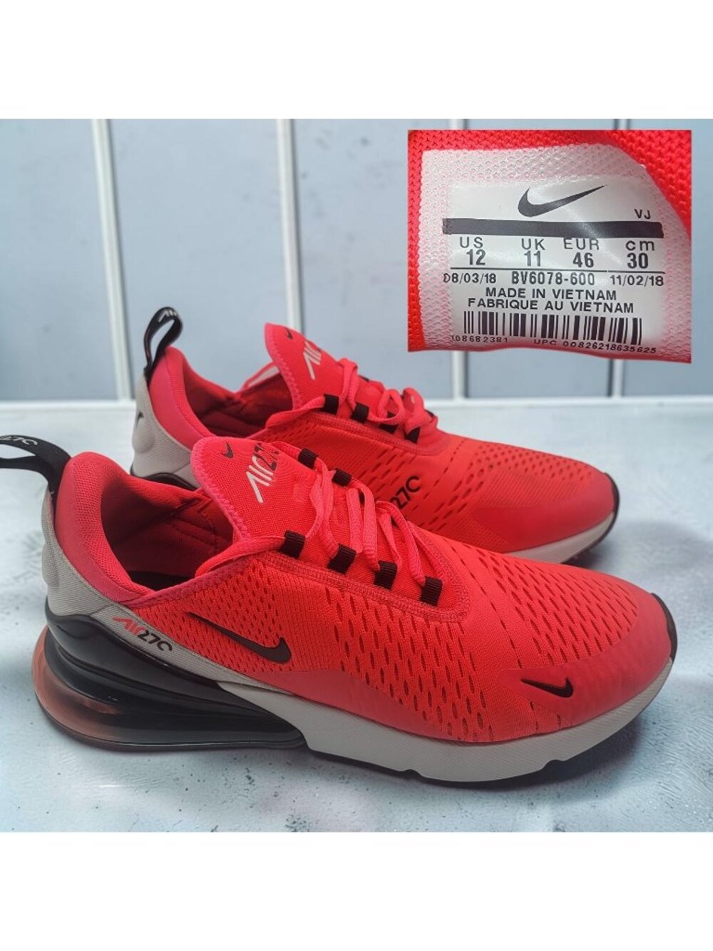Nike Air Max 270 "Red Orbit" - Men's Size 12 #BV6078-600